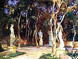 John Singer Sargent Canvas Paintings - Shady Paths